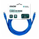 Cabo de Rede eFacini CAT6 Furukawa 100 Cobre, Anatel 2 Metros Azul