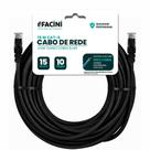 Cabo de Rede eFacini Preto CAT6 Intelbras 100 Cobre, Anatel 15 Metros