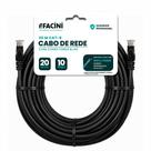 Cabo de Rede eFacini Preto CAT6 Intelbras 100 Cobre, Anatel 20 Metros