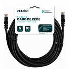 Cabo de Rede eFacini Preto CAT6 Intelbras 100 Cobre, Anatel 5 Metros