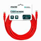 Cabo de Rede eFacini Vermelho CAT6 100 Cobre, Anatel 5 Metros