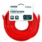Cabo de Rede eFacini Vermelho CAT6 100 Cobre, Anatel 90 Metros