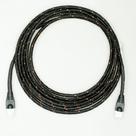 Cabo de Rede Ethernet CAT6 Revestido em Tecido Preto/Cobre - 15 Metros