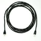 Cabo de Rede Ethernet CAT6 Revestido em Tecido Preto/Prata - 15 Metros