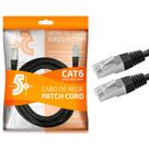 Cabo de Rede FTP Patch Cord RJ45 Cat 6 - Blindado - 5 metros - Preto - Chip SCE 018-9907