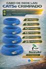 Cabo de Rede LAN Cat5e 10MT Crimpado 100% Cobre Azul Anatel