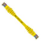 Cabo de Rede Patch Cord Cat5e CCA Amarelo 10 centímetros
