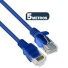 Cabo de Rede RJ45 Azul LAN 5m a 20m para Roteador, Modem e PC