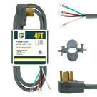 Cabo de secagem EP 4 pinos 30Amp 10/4 SRDT 1,2 m NEMA 14-30 cinza