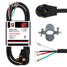 Cabo de secagem EP 4 pinos 30Amp 10/4 SRDT 1,2 m NEMA 14-30 preto