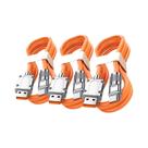 Cabo De Silicone Líquido Tipo-C De Carregamento Super Rápido 120W, 3 Peças, Linhas USB C De