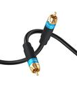 Cabo de subwoofer BlueRigger RCA Audio 1,8 m com banhado a ouro