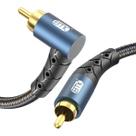 Cabo de subwoofer RCA EMK 90 graus RCA para RCA de 1 m trançado de nylon