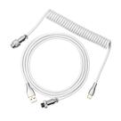 Cabo de Teclado EPOMAKER Mix USB-C para USB-A - 1,8m Enrolado, Branco
