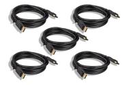 Cabo DisplayPort Cablelera 1,8 m, pacote com 5 unidades, 4K 60 Hz