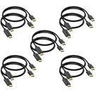 Cabo DisplayPort para HDMI 4K, 6 pés, pacote com 10 cabos UV