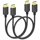 Cabo DisplayPort XiaYriky 0,9 m, pacote com 2 unidades, 4K @60Hz /2K @165Hz /144 Hz