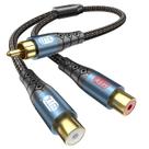 Cabo divisor RCA EMK, 1 macho para 2 fêmeas, 30 cm, nylon trançado Cabo divisor RCA EMK, 1 macho para 2 fêmeas, 30 cm, nylon trançado