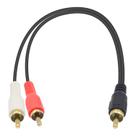 Cabo divisor RCA Poyiccot macho para macho 25 cm/10 polegadas 2RCA a 1RCA