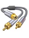 Cabo divisor RCA Y SOUNDFAM 1 fêmea para 2 machos 30 cm cinza