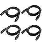 Cabo DMX JLPOW de 6 pés banhado a ouro de 3 pinos XLR macho para fêmea (pacote com 4)