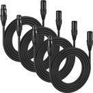 Cabo DMX MFL. XLR flexível de 3,1 m, 3 pinos, macho para fêmea, pacote com 4
