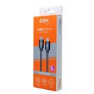 Cabo Duo Type C Lightning Nylon Trançado Oex Ce201 1.5M Cinza