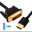 Cabo Dvi 24+1 Para Hdmi 1,8 Metros Full Hd Banhado A Ouro Cabo Dvi 24+1 Para Hdmi 1,8 Metros Full Hd Banhado A Ouro