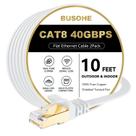 Cabo Ethernet BUSOHE Cat 8 10 pés, pacote com 2, 40 Gbps, 2000 Mhz, RJ45