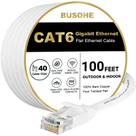 Cabo Ethernet BUSOHE Cat6 100m branco para Gigabit RJ45