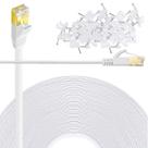 Cabo Ethernet Comtelek Cat6 60m branco com clipes RJ45 Patch