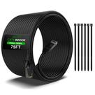 Cabo Ethernet ecjtu Cat6 75 pés UTP 24AWG CCA interno/externo preto