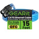 Cabo Ethernet GearIt blindado CAT6 Ethercon 15 pés azul