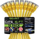 Cabo Ethernet GearIt Cat 6 15 pés (4,5 m), pacote com 10 Gbps RJ45 amarelo Cabo Ethernet GearIt Cat 6 15 pés (4,5 m), pacote com 10 Gbps RJ45 amarelo