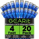 Cabo Ethernet GearIt Cat 6 4 pés (1,2 m) 10 Gbps, pacote com 20 unidades, azul