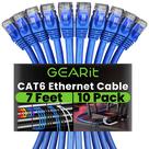 Cabo Ethernet GearIt Cat 6 7 pés (2 m), pacote com 10 Gbps RJ45 azul