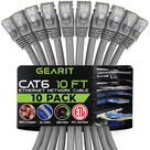 Cabo Ethernet GearIt Cat 6, pacote com 10, 3 m, 10 Gbps, RJ45 Cabo Ethernet GearIt Cat 6, pacote com 10, 3 m, 10 Gbps, RJ45