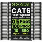 Cabo Ethernet GEARit Cat6 0,15m Pacote com 100 Unidades Preto