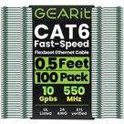Cabo Ethernet GEARit Cat6 15 cm Pacote com 100 Verde Cabo Ethernet GEARit Cat6 15 cm Pacote com 100 Verde