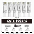 Cabo Ethernet Jadaol Cat 6 1,5 m, pacote com 6 unidades para exterior/interior, branco Cabo Ethernet Jadaol Cat 6 1,5 m, pacote com 6 unidades para exterior/interior, branco