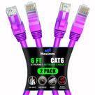 Cabo Ethernet Maximm Cat 6 1,8 m (pacote com 2) roxo