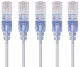 Cabo Ethernet Monoprice Cat6A 15m branco, pacote com 5 unidades 10G UTP