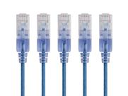 Cabo Ethernet Monoprice Cat6A, pacote com 5, 0,9 m, azul