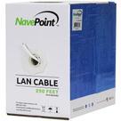 Cabo Ethernet NavePoint Cat6 250 pés 76 m branco 550 MHz UTP