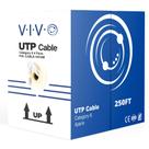 Cabo Ethernet VIVO CCA Cat6 250 pés/76 m UTP Pull Box branco