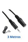 Cabo extensão de áudio P2 3,5mm 3 metros Estéreo extensor fone de ouvido microfone headset Storm Tech