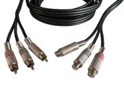 Cabo Extensão Extensor 3 Rcas x 3 Rcas Metal Silver 20 metro