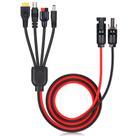 Cabo Extensor Conector De Painel Solar 4 Em 1 12AWG XT60 Fêmea Para DC5521 7909 Divisor De Cabo