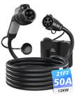 Cabo Extensor para Carregador EV EVDANCE, Cabo Extensor J1772 50A 6,4M para Veículo Elétrico 110V-240V Compatível com Todos os Carregadores SAE J1772 (50A - 6,4M)