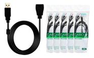 Cabo Extensor Usb 2.0 2 Metros Extensão Usb- Kit com 5 unidades